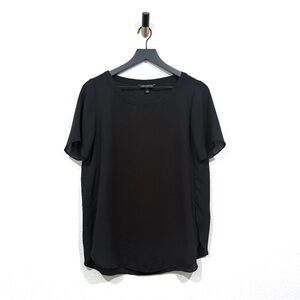 Banana Republic Loose Elegant Black Chiffon Short Sleeve Blouse